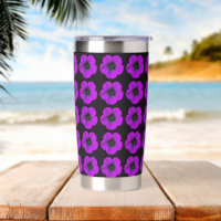 Modèle floral de géranium violet sur noir