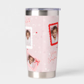 Gourde Isotherme Modern Blush Pink “Fa La La” Christmas Photo  (Gauche)