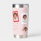 Gourde Isotherme Modern Blush Pink “Fa La La” Christmas Photo  (Couvercle)