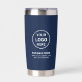 Gourde Isotherme Modern Personalized Logo Navy Blue Business (Extérieur)