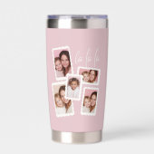 Gourde Isotherme Modern Pink “Fa La La” Multi Photo Christmas (Extérieur)