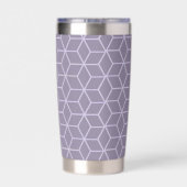 Gourde Isotherme Modern Purple Geometric Cubes Pattern Monogram (Couvercle)