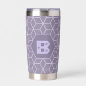 Gourde Isotherme Modern Purple Geometric Cubes Pattern Monogram (Extérieur)
