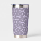 Gourde Isotherme Modern Purple Geometric Cubes Pattern Monogram (Gauche)