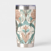 Gourde Isotherme Moderne Elégant Botanique Rose Floral Damask (Couvercle)