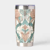 Gourde Isotherme Moderne Elégant Botanique Rose Floral Damask (Extérieur)