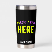 GOURDE ISOTHERME MODERNE ET MODERNE PERSONNALISABLE NOIR VÉRIFIÉ (Couvercle)