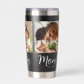 Gourde Isotherme Mom Established Date 3 Photo White Script on Black (Couvercle)