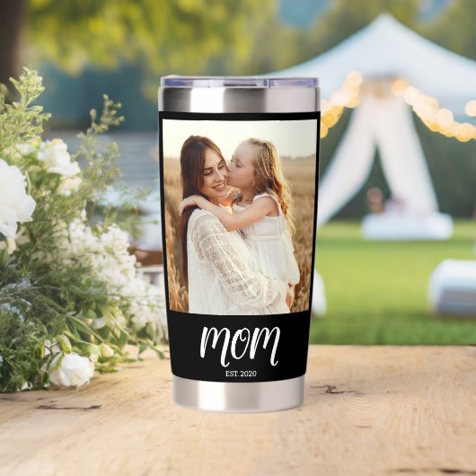 Gourde Isotherme Mom Established Script Black 2 Photo (Mariage (pivotée))