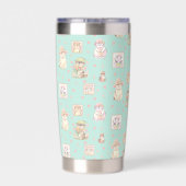 Gourde Isotherme Monnaie Objectif Maman Chat Boho Casquettes de pri (Couvercle)