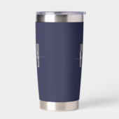 Gourde Isotherme Monogramme de nom bleu marine (Gauche)