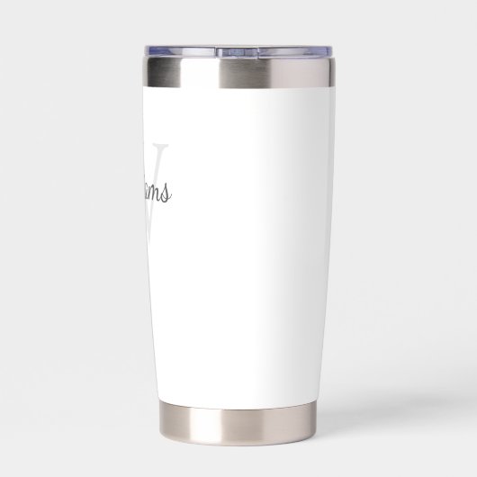 Gourde Isotherme Monogramme et nom de script personnalisé (Couvercle)