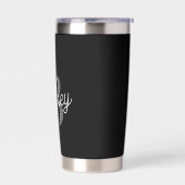 Gourde Isotherme Monogramme moderne élégant Nom noir Gris noir Scri (Gauche)