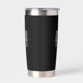 Gourde Isotherme Monogramme Moderne Noir Blanc Nom (Gauche)