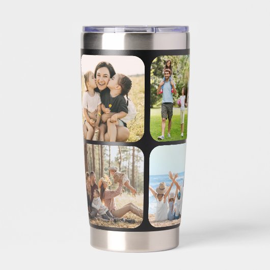 Gourde Isotherme Monogramme Nom personnalisé 6 Collage photo (Extérieur)