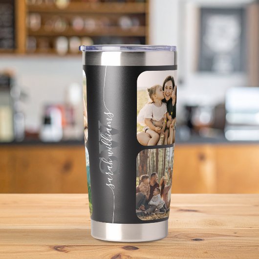 Gourde Isotherme Monogramme Nom personnalisé 6 Collage photo