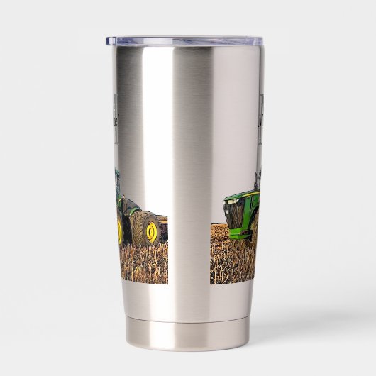 Gourde Isotherme Monogramme personnalisé Tracteur Équipement Tillag (Gauche)