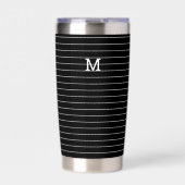 Gourde Isotherme Monogramme rayé noir et blanc (Extérieur)