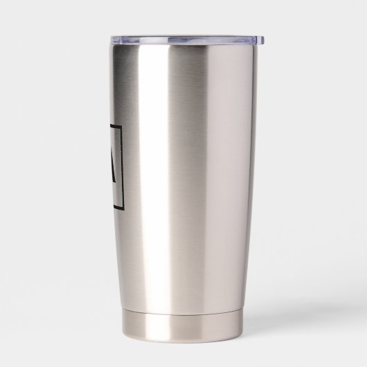 Gourde Isotherme monogramme simple noir moderne (Gauche)