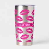 Gourde Isotherme Motif à lèvres rose chaud Baisseur isolé (Gauche)