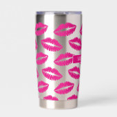 Gourde Isotherme Motif à lèvres rose chaud Baisseur isolé (Extérieur)