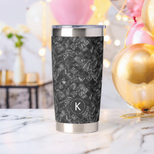 Gourde Isotherme Motif de Parties scintillant moderne Monogramme Bl
