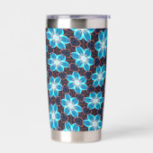 Gourde Isotherme Motif Fleurs bleues Abstraites (Gauche)