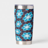 Gourde Isotherme Motif Fleurs bleues Abstraites (Couvercle)