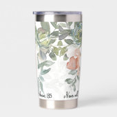 Gourde Isotherme Ne jamais vous laisser Pink aquarelle flore (Gauche)