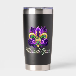 Gourde Isotherme Neon Mardi Gras Fleur de lis coloré