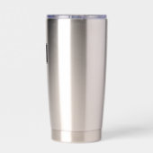 Gourde Isotherme Noir & Blanc Minimaliste Monogramme Initiales Café (Couvercle)