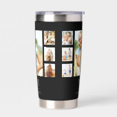 Gourde Isotherme noir blanc photo collage nom monogramme (Gauche)