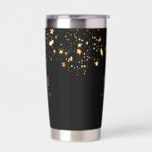 Gourde Isotherme Noir étoile or personnalisé monogramme initiales n (Gauche)