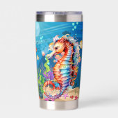 Gourde Isotherme Nom d'ajout d'hippocampe de plage (Couvercle)