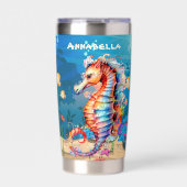 Gourde Isotherme Nom d'ajout d'hippocampe de plage (Extérieur)