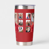 Gourde Isotherme Nom du monogramme du collage de photos rouges (Gauche)