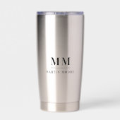 Gourde Isotherme Nom initial du monogramme personnalisé noir (Couvercle)