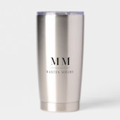 Gourde Isotherme Nom initial du monogramme personnalisé noir (Extérieur)