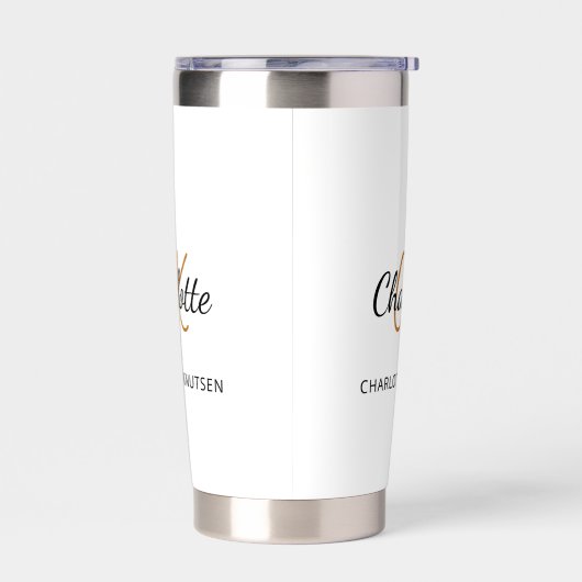 Gourde Isotherme Nom initial du monogramme simple (Gauche)