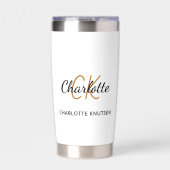 Gourde Isotherme Nom initial du monogramme simple (Extérieur)