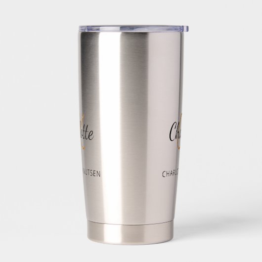 Gourde Isotherme Nom initial du monogramme simple (Gauche)