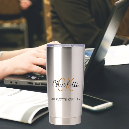 Gourde Isotherme Nom initial du monogramme simple