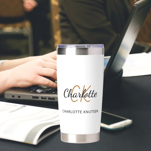 Gourde Isotherme Nom initial du monogramme simple