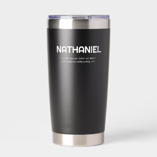 Gourde Isotherme Nom Minimal Moderne Noir