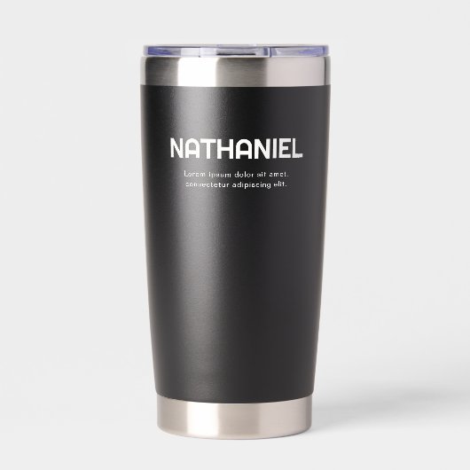 Gourde Isotherme Nom Minimal Moderne Noir (Extérieur)