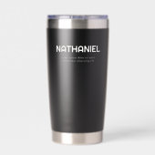 Gourde Isotherme Nom Minimal Moderne Noir (Couvercle)