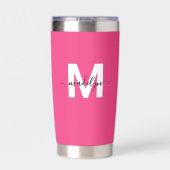 Gourde Isotherme Nom Monogramme Rose (Couvercle)