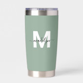 Gourde Isotherme Nom Monogramme Vert (Couvercle)
