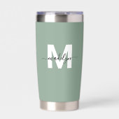 Gourde Isotherme Nom Monogramme Vert (Extérieur)