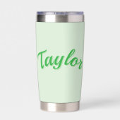 Gourde Isotherme Nom Taylor En Vert, (Couvercle)